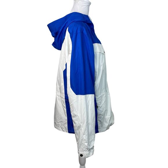 Lauren Ralph Lauren Royal Blue White Full Zip Windbreaker Rain Jacket Size L - Picture 3 of 7